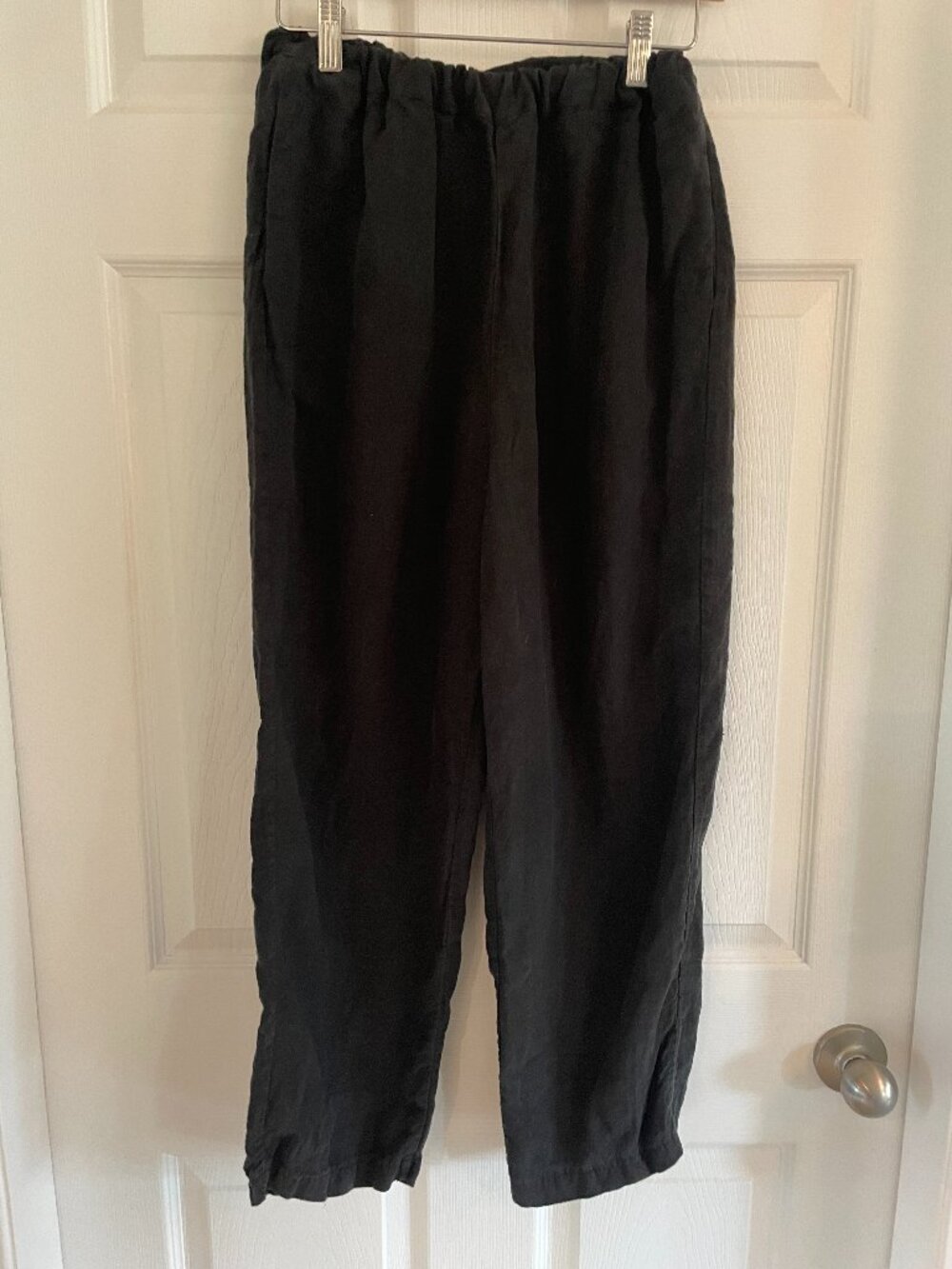 Rose Fibres Black Linen Pants Small Made in Canada